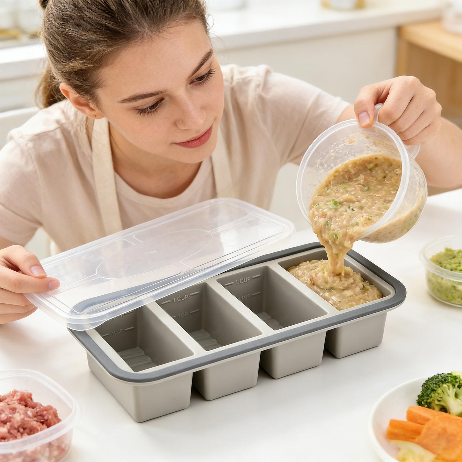 Meal Prep Template - Formas de Silicone para Congelador, Recipientes