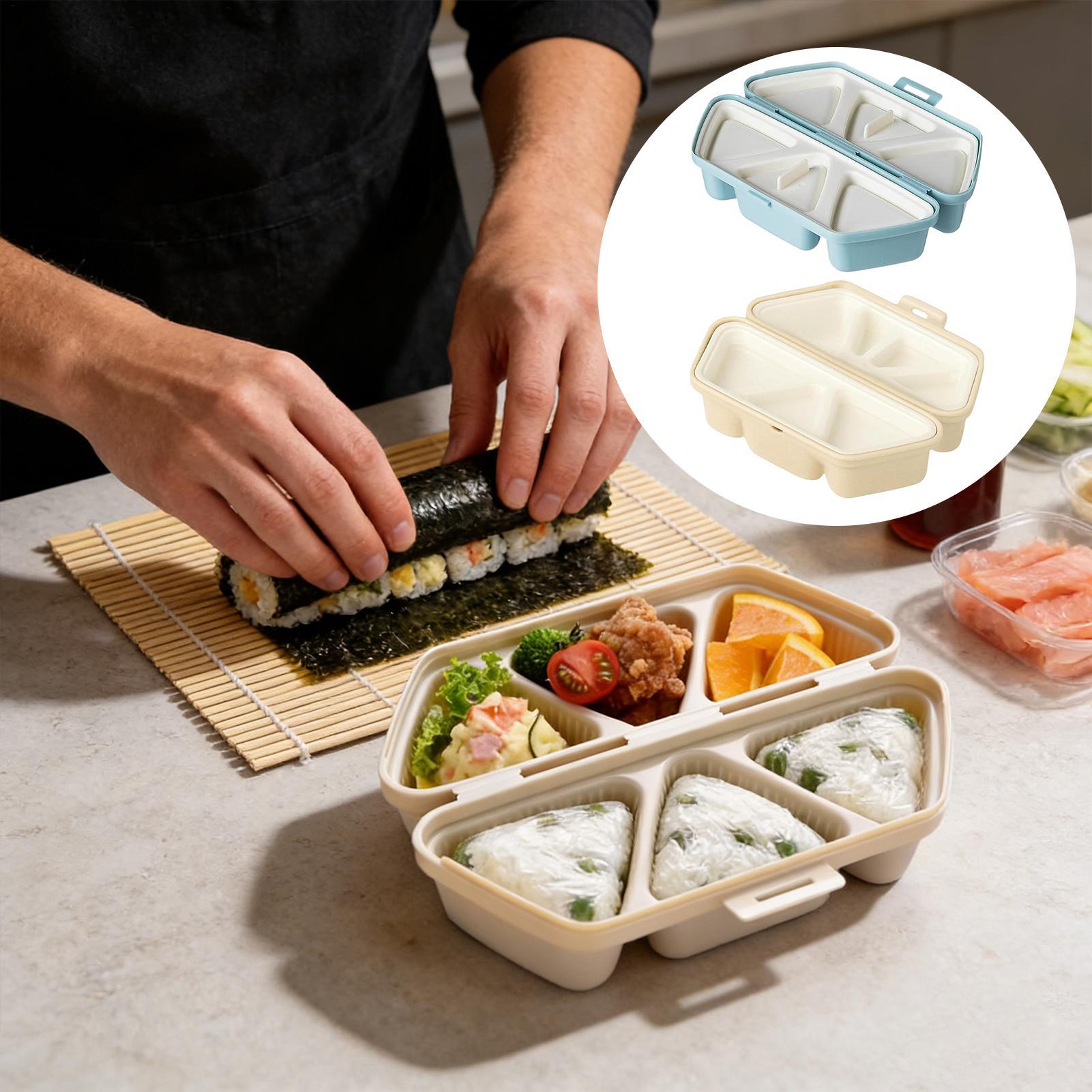 Meal Prep With Rice - Molde para sushi, 6 cavidades, triângulo,