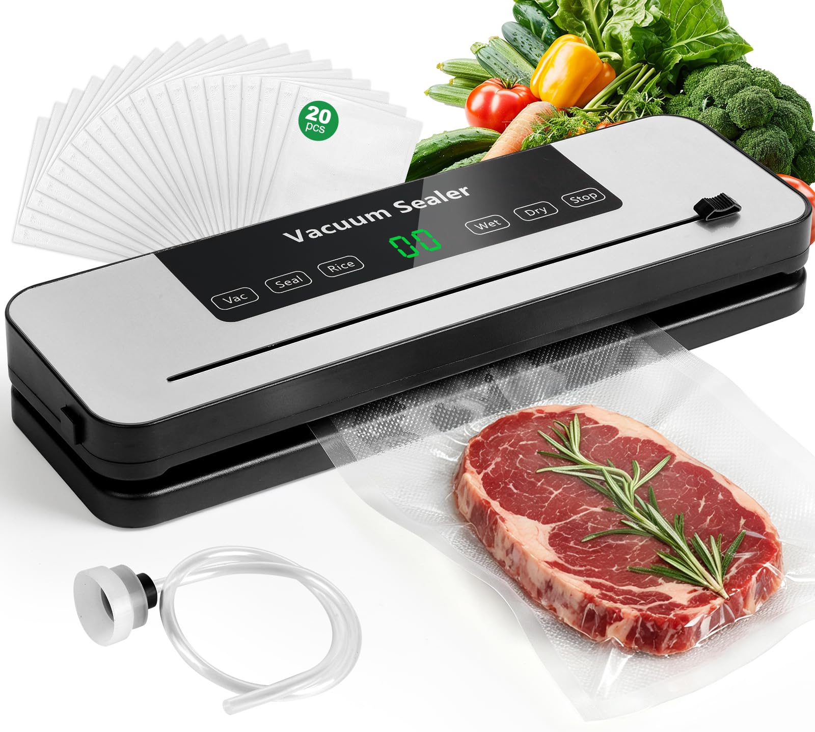 Meal Prep With Rice - Máquina Seladora a Vácuo para Alimentos,