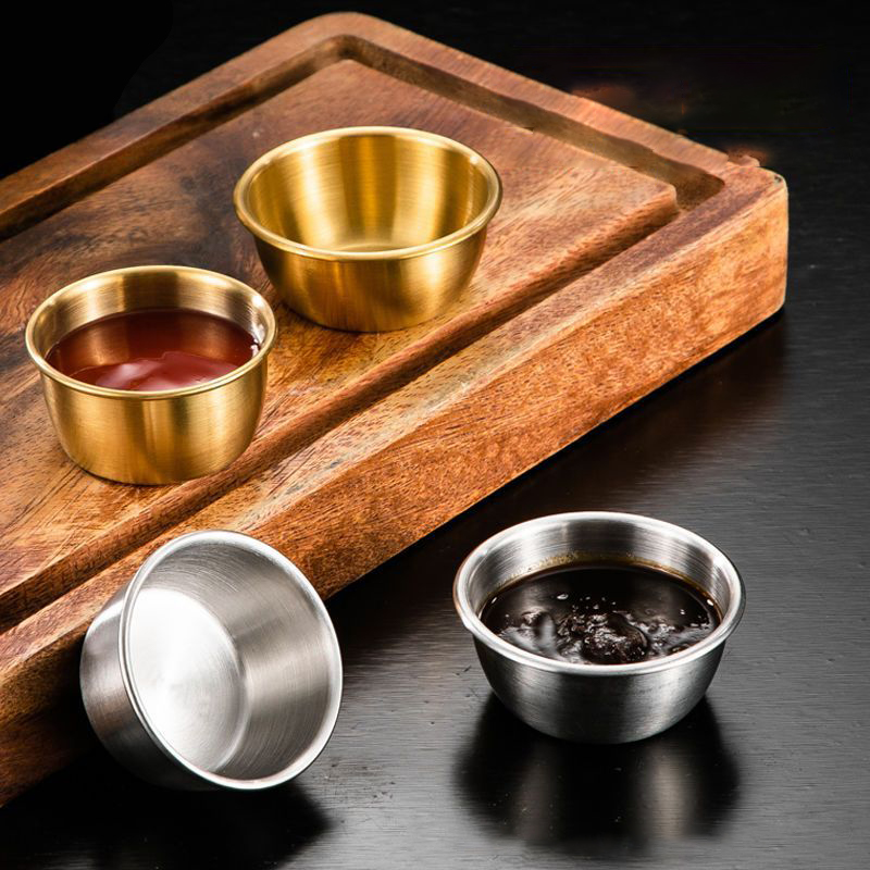 △   Prato Pequeno de Aço Inoxi - Sauce Dipping Cup avaliação e preço