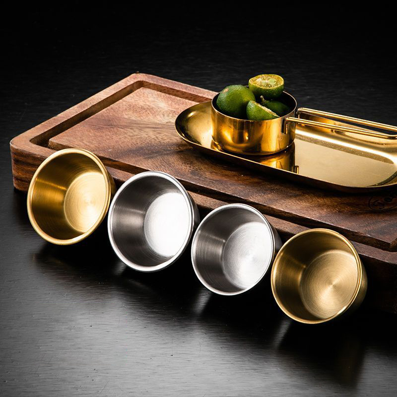 △   Prato Pequeno de Aço Inoxi - Sauce Dipping Cup avaliação e preço