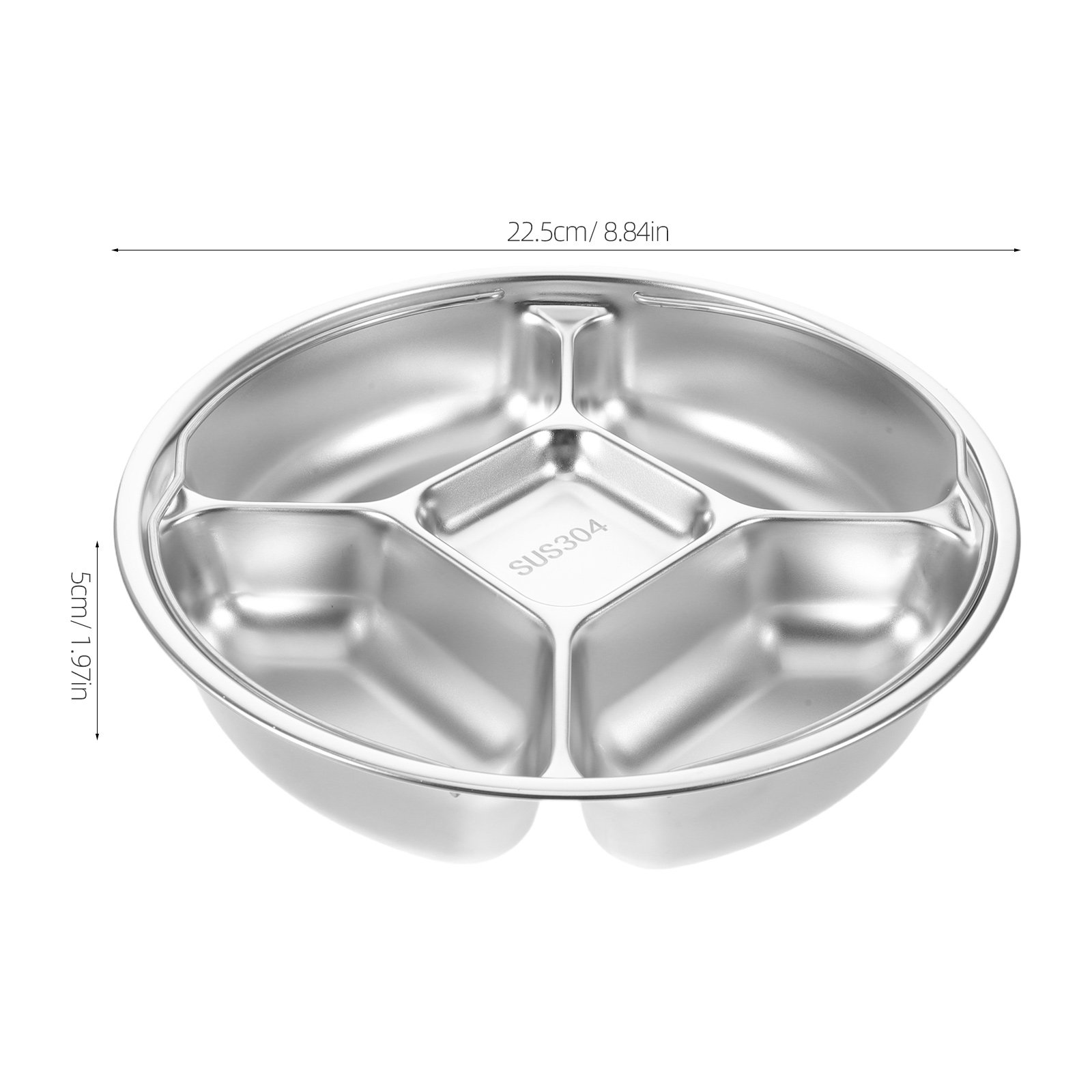 Prato de Aço Inoxidável com 5  - Meal Prep Kitchen avaliação e preço